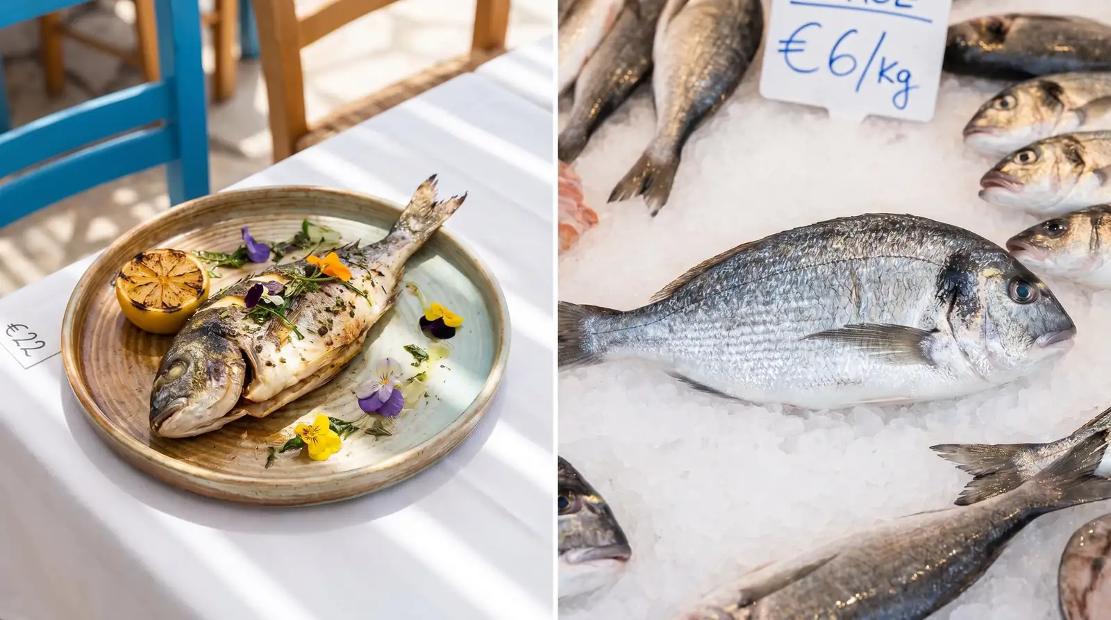 22 Euro at a Saranda Restaurant vs 6 Euro at the Fish Shop — Same Sea Bream